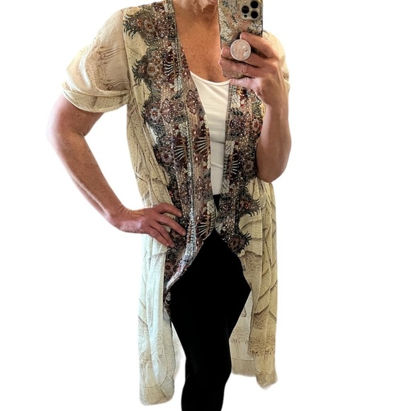 Camilla With Both Hands multi wear crystal embellished long silk vest - Picture 4 of 15